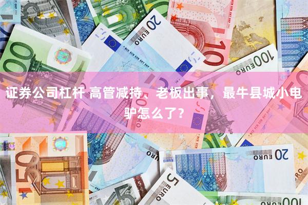 证券公司杠杆 高管减持、老板出事,最牛县城小电驴怎么了?