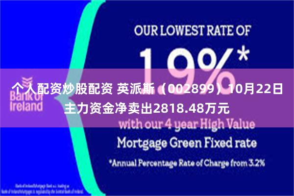 个人配资炒股配资 英派斯(002899)10月22日主力资金净卖出2818.48万元