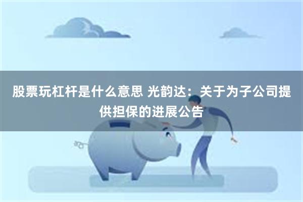 股票玩杠杆是什么意思 光韵达：关于为子公司提供担保的进展公告